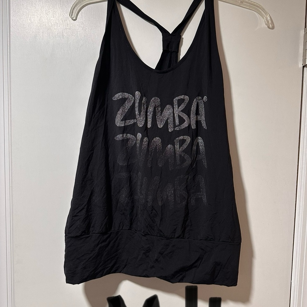 Zumba Fitness Black Graphic Sleeveless Tank Top